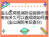 宝山区高级消防设施操作员考完多久可以查成绩如何查(宝山消防考后查分)