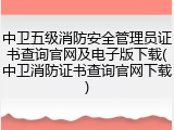 中卫五级消防安全管理员证书查询官网及电子版下载(中卫消防证书查询官网下载)