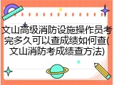 文山高级消防设施操作员考完多久可以查成绩如何查(文山消防考成绩查方法)