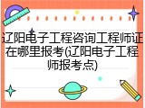 辽阳电子工程咨询工程师证在哪里报考(辽阳电子工程师报考点)