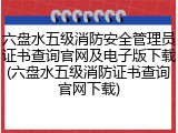 六盘水五级消防安全管理员证书查询官网及电子版下载(六盘水五级消防证书查询官网下载)