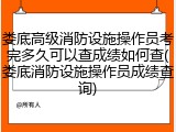 娄底高级消防设施操作员考完多久可以查成绩如何查(娄底消防设施操作员成绩查询)