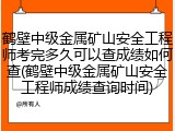 鹤壁中级金属矿山安全工程师考完多久可以查成绩如何查(鹤壁中级金属矿山安全工程师成绩查询时间)