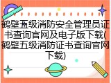 鹤壁五级消防安全管理员证书查询官网及电子版下载(鹤壁五级消防证书查询官网下载)