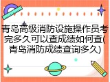 青岛高级消防设施操作员考完多久可以查成绩如何查(青岛消防成绩查询多久)