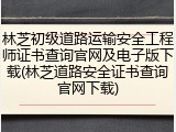 林芝初级道路运输安全工程师证书查询官网及电子版下载(林芝道路安全证书查询官网下载)