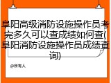 阜阳高级消防设施操作员考完多久可以查成绩如何查(阜阳消防设施操作员成绩查询)