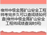 宿州中级金属矿山安全工程师考完多久可以查成绩如何查(宿州中级金属矿山安全工程师成绩查询时间)