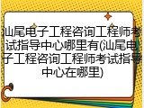 汕尾电子工程咨询工程师考试指导中心哪里有(汕尾电子工程咨询工程师考试指导中心在哪里)