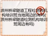 滨州桥梁隧道工程检测师机构培训班当地周边的有吗(滨州桥梁隧道检测机构培训班周边有吗)