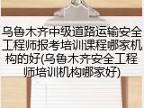 乌鲁木齐中级道路运输安全工程师报考培训课程哪家机构的好(乌鲁木齐安全工程师培训机构哪家好)
