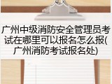 广州中级消防安全管理员考试在哪里可以报名怎么报(广州消防考试报名处)