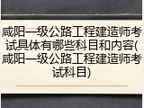 咸阳一级公路工程建造师考试具体有哪些科目和内容(咸阳一级公路工程建造师考试科目)