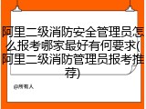 阿里二级消防安全管理员怎么报考哪家最好有何要求(阿里二级消防管理员报考推荐)