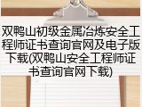 双鸭山初级金属冶炼安全工程师证书查询官网及电子版下载(双鸭山安全工程师证书查询官网下载)