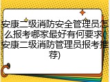 安康二级消防安全管理员怎么报考哪家最好有何要求(安康二级消防管理员报考推荐)