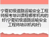 宁夏初级道路运输安全工程师报考培训课程哪家机构的好(宁夏初级道路运输安全工程师培训机构好)