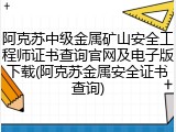 阿克苏中级金属矿山安全工程师证书查询官网及电子版下载(阿克苏金属安全证书查询)