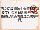 西安初级消防安全管理员需要学什么科目呢哪些内容(西安初级消防管理员需学科目)
