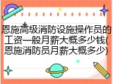 恩施高级消防设施操作员的工资一般月薪大概多少钱(恩施消防员月薪大概多少)