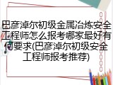 巴彦淖尔初级金属冶炼安全工程师怎么报考哪家最好有何要求(巴彦淖尔初级安全工程师报考推荐)