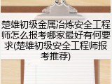 楚雄初级金属冶炼安全工程师怎么报考哪家最好有何要求(楚雄初级安全工程师报考推荐)