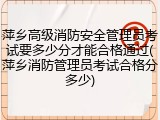 萍乡高级消防安全管理员考试要多少分才能合格通过(萍乡消防管理员考试合格分多少)