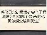 呼伦贝尔初级煤矿安全工程师培训机构哪个最好(呼伦贝尔煤安培训优选)