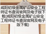 咸阳初级金属矿山安全工程师证书查询官网及电子版下载(咸阳初级金属矿山安全工程师证书查询官网及电子版下载)