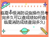 临夏中级消防设施操作员考完多久可以查成绩如何查(临夏消防成绩查询多久)