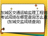 东城区交通运输监理工程师考试成绩在哪里查询怎么查(东城交监成绩查询)