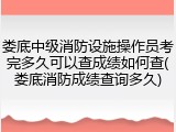 娄底中级消防设施操作员考完多久可以查成绩如何查(娄底消防成绩查询多久)