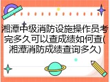 湘潭中级消防设施操作员考完多久可以查成绩如何查(湘潭消防成绩查询多久)