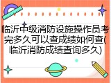 临沂中级消防设施操作员考完多久可以查成绩如何查(临沂消防成绩查询多久)