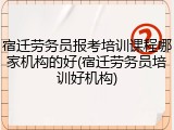 宿迁劳务员报考培训课程哪家机构的好(宿迁劳务员培训好机构)