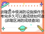 武隆区中级消防设施操作员考完多久可以查成绩如何查(武隆区消防成绩查询)