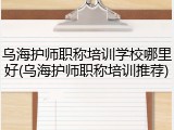 乌海护师职称培训学校哪里好(乌海护师职称培训推荐)