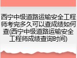 西宁中级道路运输安全工程师考完多久可以查成绩如何查(西宁中级道路运输安全工程师成绩查询时间)