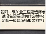 朝阳一级矿业工程建造师考试报名需要提供什么材料(朝阳一级建造师报名材料)