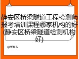 静安区桥梁隧道工程检测师报考培训课程哪家机构的好(静安区桥梁隧道检测机构好)