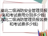 湖北二级消防安全管理员报名和考试费用分别多少钱(湖北二级消防管理员报名费和考试费多少钱)