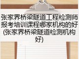 张家界桥梁隧道工程检测师报考培训课程哪家机构的好(张家界桥梁隧道检测机构好)