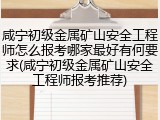 咸宁初级金属矿山安全工程师怎么报考哪家最好有何要求(咸宁初级金属矿山安全工程师报考推荐)