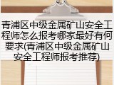 青浦区中级金属矿山安全工程师怎么报考哪家最好有何要求(青浦区中级金属矿山安全工程师报考推荐)