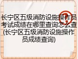 长宁区五级消防设施操作员考试成绩在哪里查询怎么查(长宁区五级消防设施操作员成绩查询)