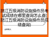 怒江五级消防设施操作员考试成绩在哪里查询怎么查(怒江五级消防设施操作员成绩查询)