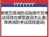 常德五级消防设施操作员考试成绩在哪里查询怎么查(常德消防考试成绩查询)