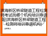滨海新区桥梁隧道工程检测师考试找哪个机构培训靠谱呢(滨海新区桥梁隧道工程检测师培训靠谱机构)