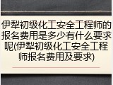 伊犁初级化工安全工程师的报名费用是多少有什么要求呢(伊犁初级化工安全工程师报名费用及要求)
