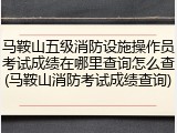 马鞍山五级消防设施操作员考试成绩在哪里查询怎么查(马鞍山消防考试成绩查询)